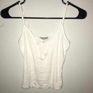 White crop top tank top